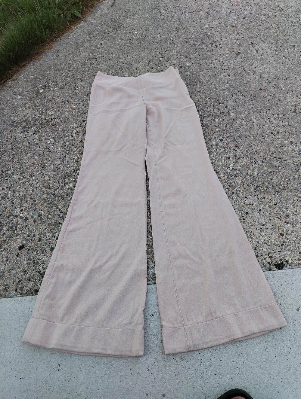 free People Elegant Cream Wide-Leg Pants size 4